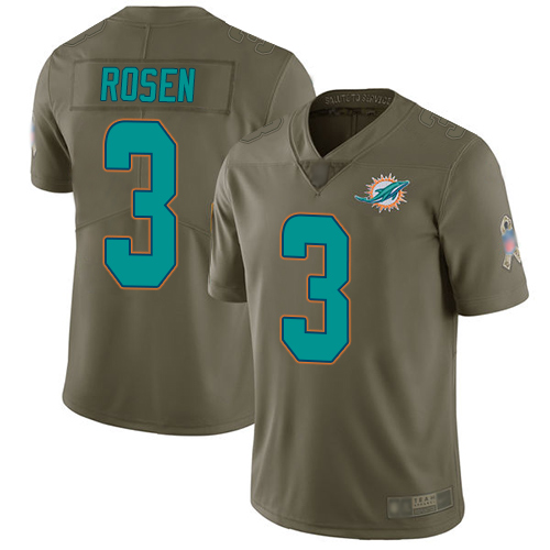 Nike Miami Dolphins #3 Josh Rosen Olive Men Stitched NFL Limited 2017 Salute To Service Jersey